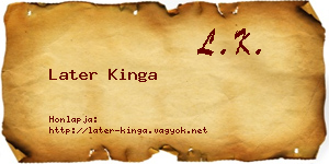 Later Kinga névjegykártya